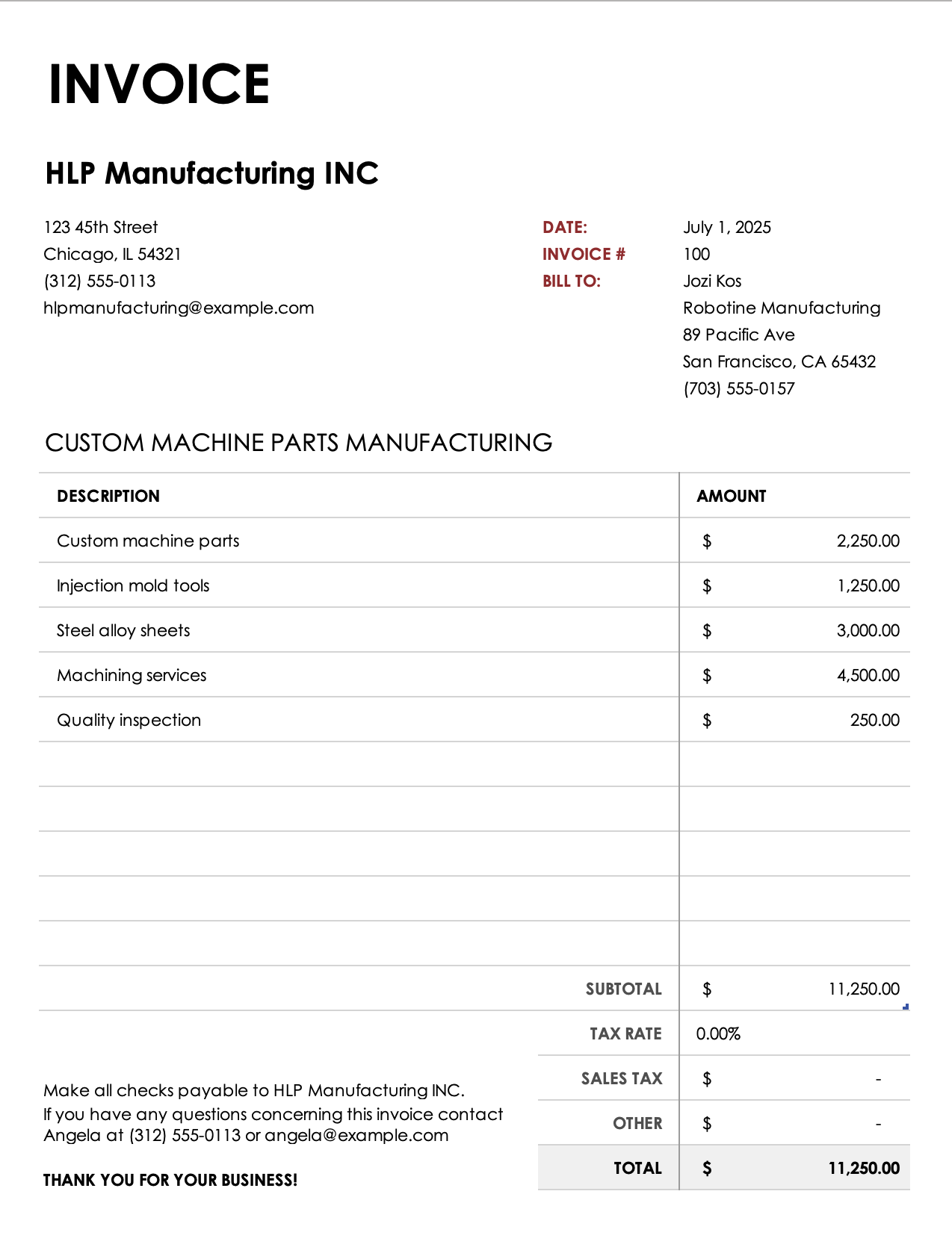 Distinctive Invoice Invoice Template Preview